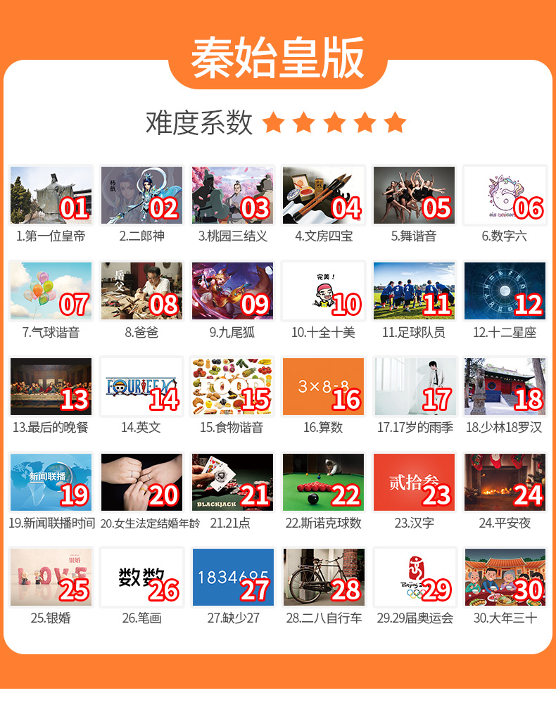 拓展游戏1-30代表图片 急速60秒图片解答(图2)
