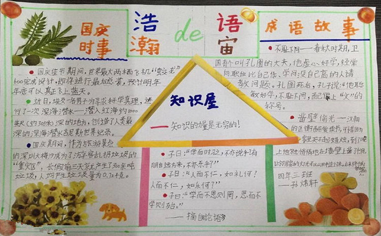 中华文明活动：亲子共同制作成语手抄报