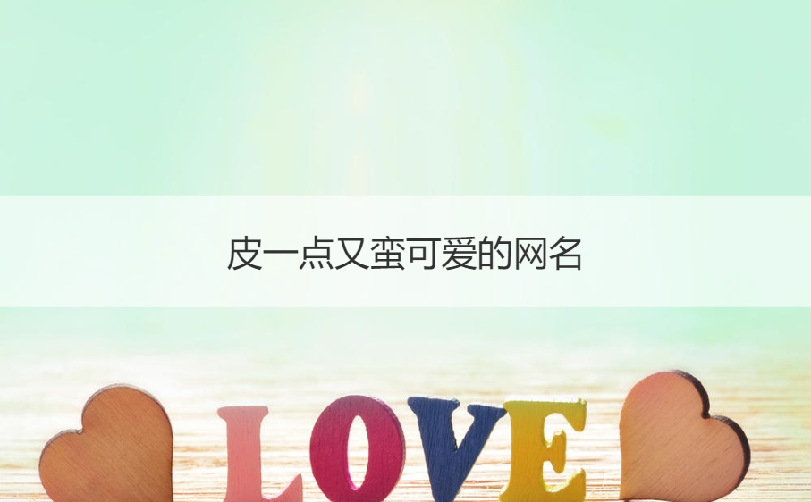 皮一点又蛮可爱的网名  网名推荐女生