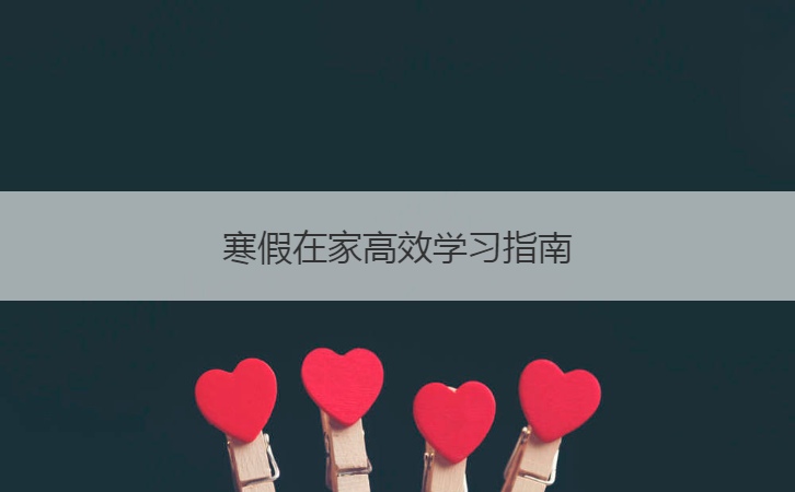 寒假在家高效学习指南  寒假学习精确计划